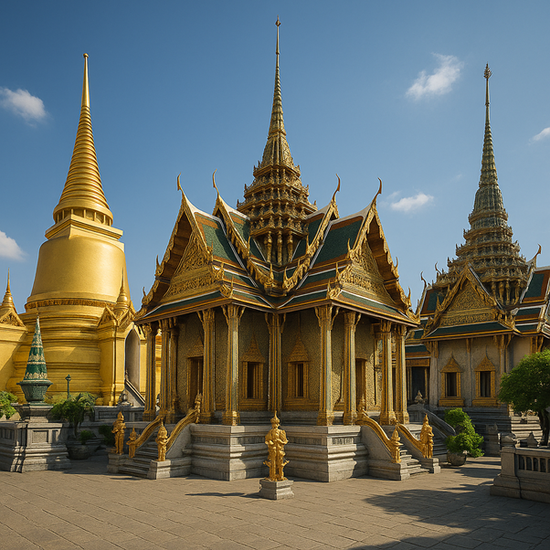 Afbeelding van Tempel met veel symmetrie en veel kleurverzadiging